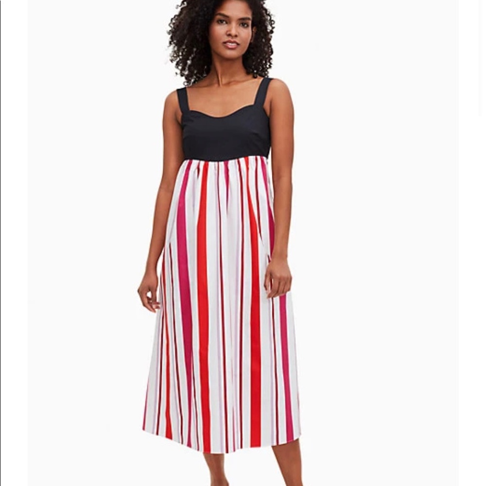 Kate Spade Gardenside Striped Midi Dress - Picture 1 of 2